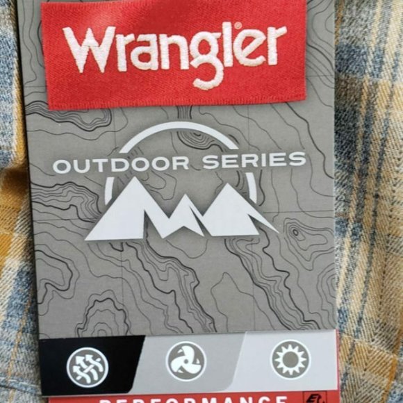 Wrangler Mens Brown Button Front Plaid Long Sleeve Collared Hiking Shirt Size XL - Picture 8 of 9